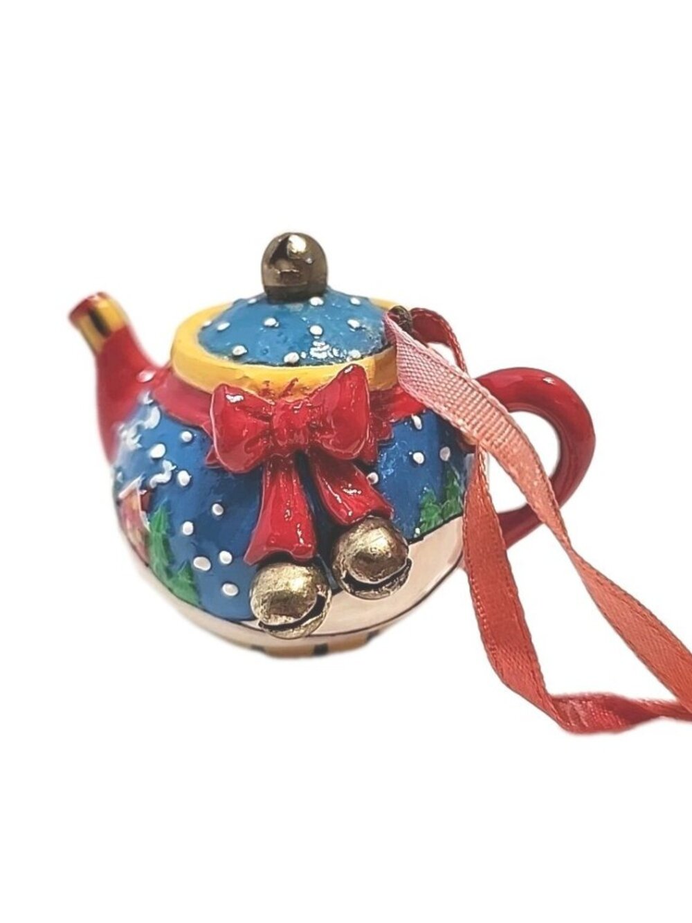AGC Mini Tea Pot Christmas Ornament Winter Snow Themed